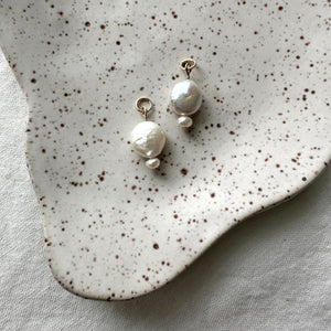 dainty pearl charms (hoops not included)