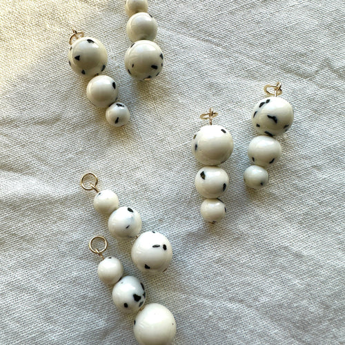 dalmatian jade charms (hoops not included)