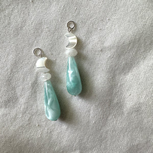 moonstone charms (hoops not included)