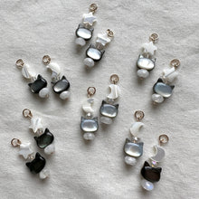 Load image into Gallery viewer, moonstone cat charms (hoops not included)