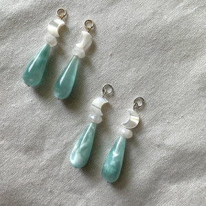 moonstone charms (hoops not included)