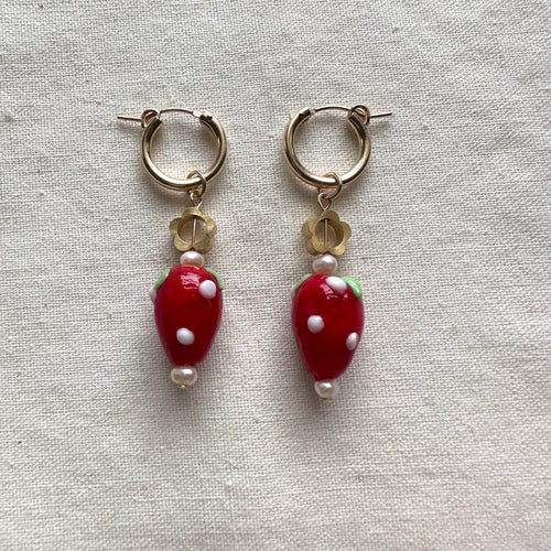 strawberry fields charms (hoops not included)