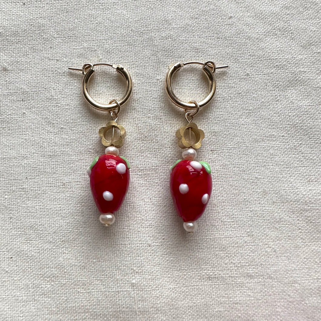 strawberry fields charms (hoops not included)